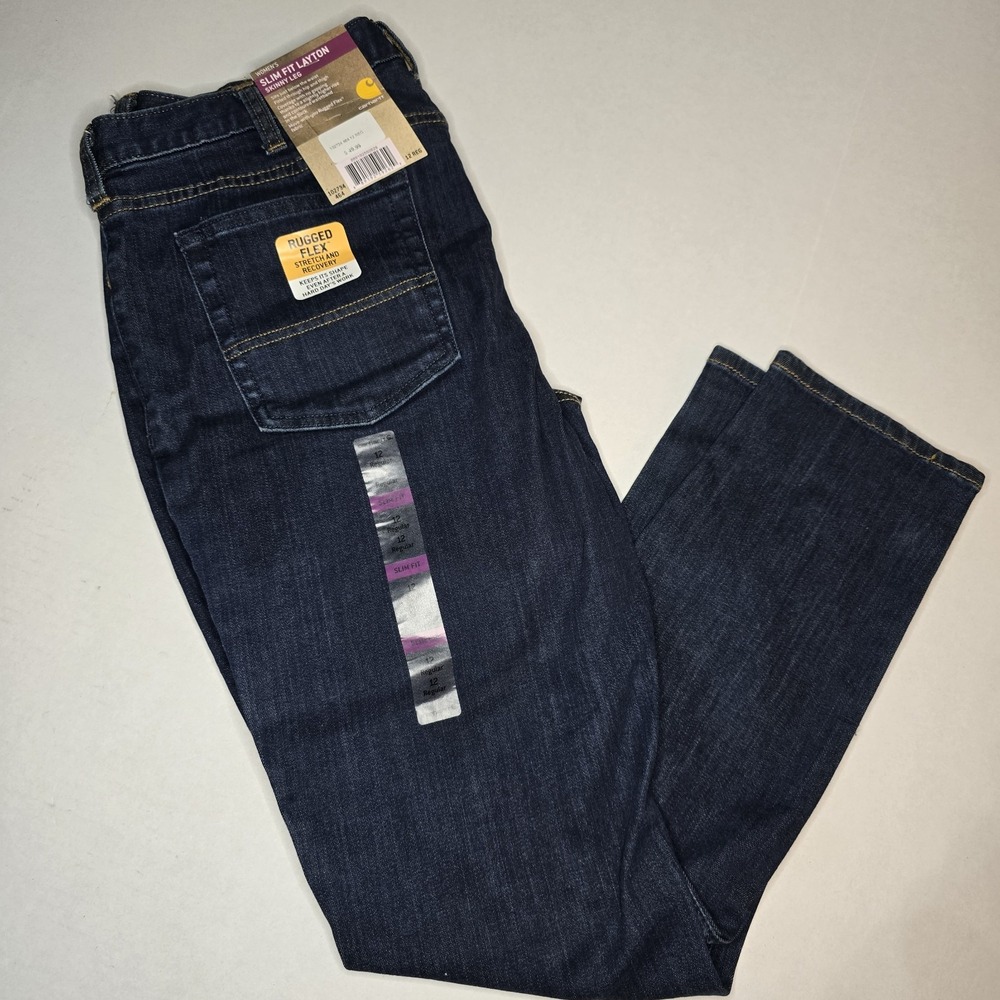 NWT Carhartt Slim Fit Layton Skinny Leg Denim Jeans Womens 12